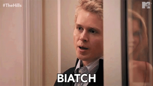 Man in Suit Saying Biatch