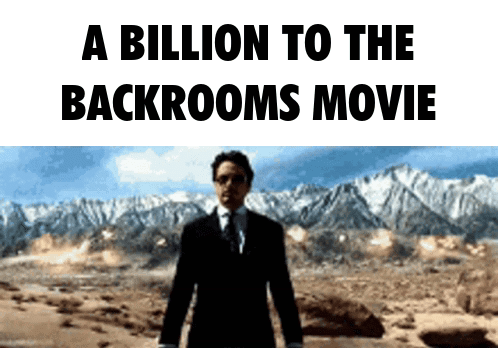 Man in Suit Saying Billion to Backrooms Movie