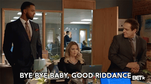 Man In Suit Saying Bye Bye Baby Good Riddance GIF