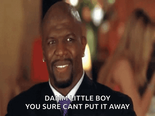 Man in Suit Saying Damm Little Boy