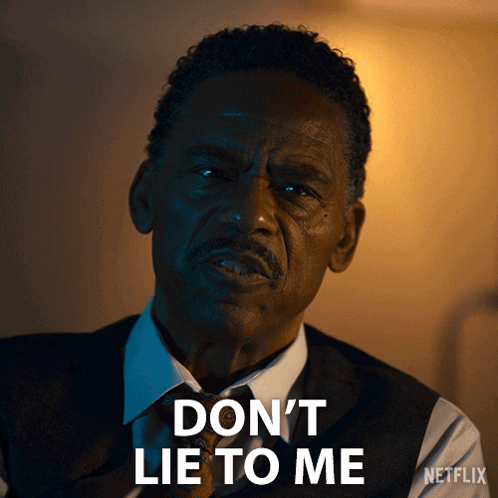 Man in Suit Saying Don't Lie