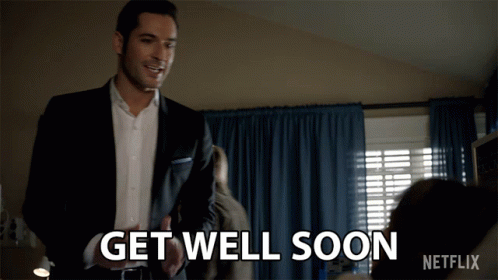 Man in Suit Saying Get Well Soon