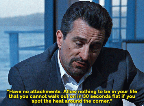 Man in Suit Saying Have No Attachments