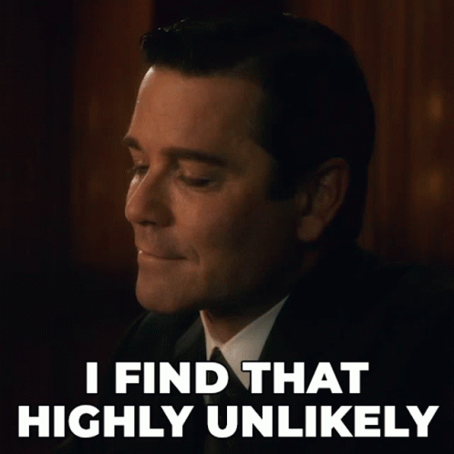 Man in Suit Saying Highly Unlikely