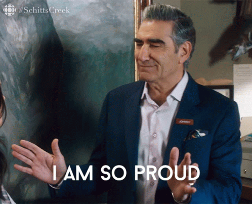 Man in Suit Saying I Am So Proud
