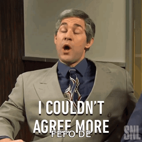 Man In Suit Saying I Couldn't Agree More GIF