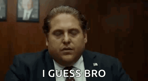 Man in Suit Saying I Guess Bro