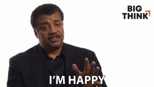 Man in Suit Saying I'm Happy