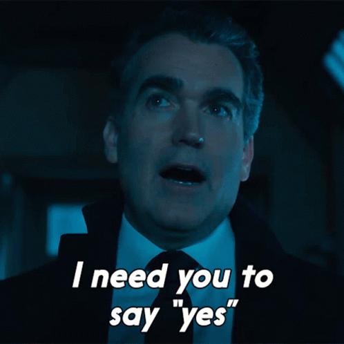 Man in Suit Saying I Need You to Say Yes