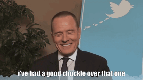 Man in Suit Saying I've Had Good Chuckle