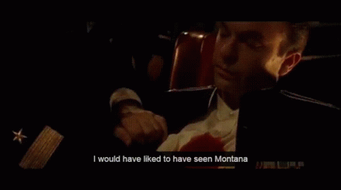 Man In Suit Saying I Would Have Liked To Have Seen Montana GIF