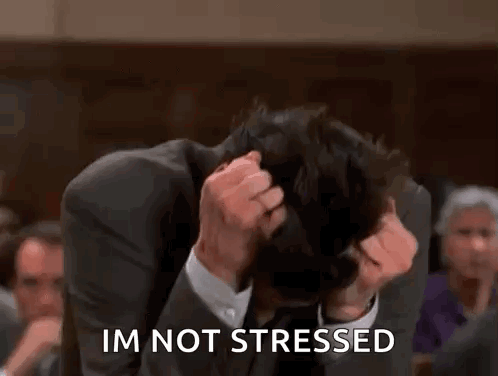 Man In Suit Saying Im Not Stressed GIF