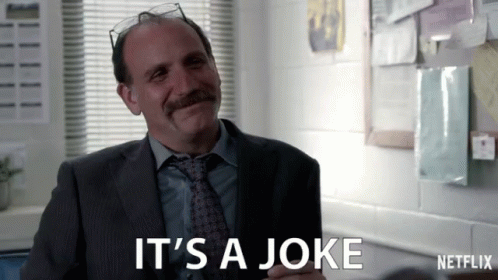 Man in Suit Saying It's a Joke