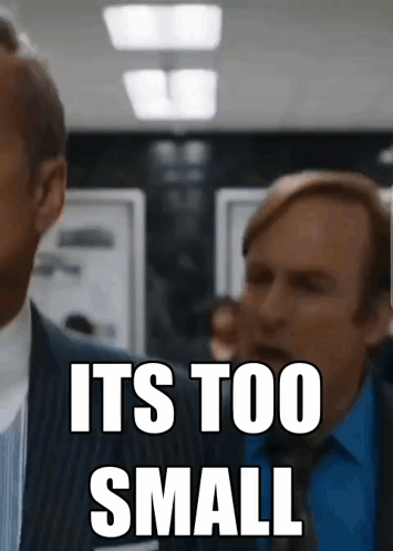 Man in Suit Saying It's Too Small