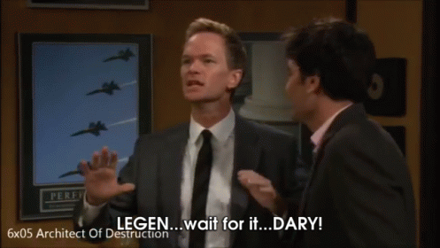 Man in Suit Saying Legend Wait For It