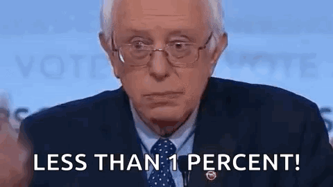 Man in Suit Saying Less Than 1 Percent