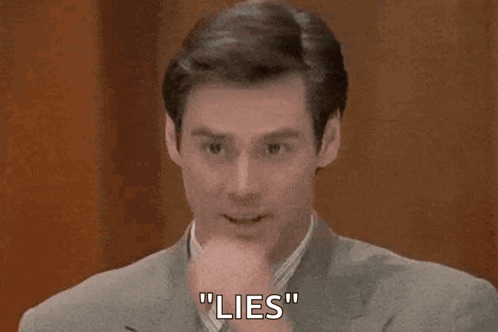 Man in Suit Saying Lies