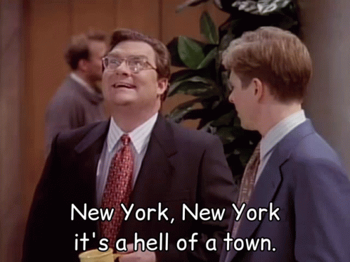 Man in Suit Saying New York
