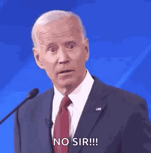 Man in Suit Saying No Sir