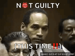 Man in Suit Saying Not Guilty