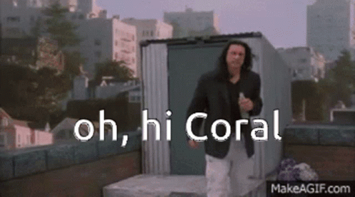 Man In Suit Saying Oh Hi Coral Near Shed GIF
