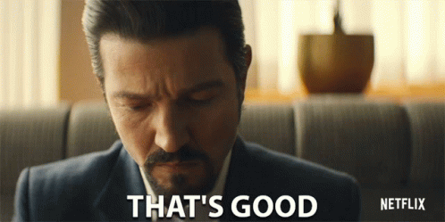 Man in Suit Saying That's Good on Netflix