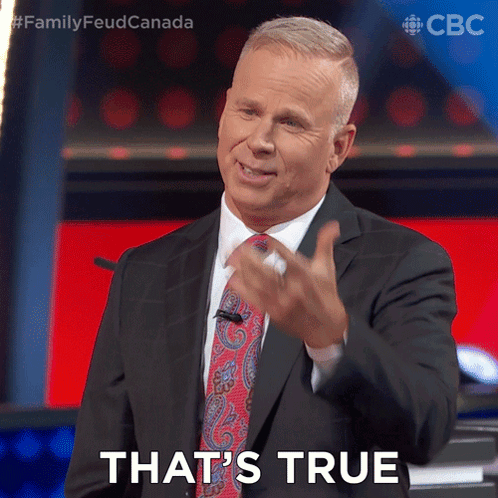 Man in Suit Saying That's True