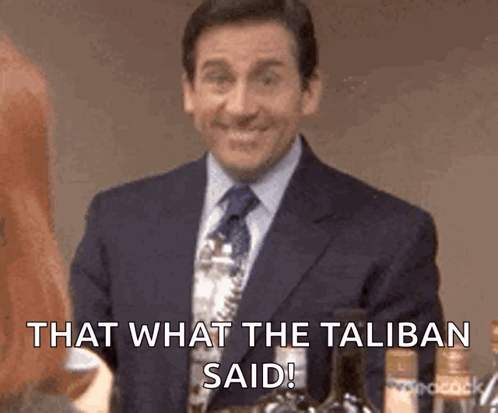 Man In Suit Saying That What Taliban Said GIF