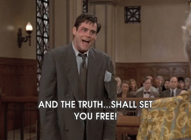 Man in Suit Saying The Truth Shall Set You Free