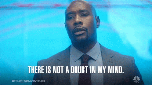 Man in Suit Saying There Is Not a Doubt in My Mind