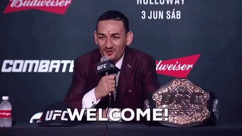 Man In Suit Saying UFC Welcome GIF
