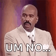 Man in Suit Saying Um No