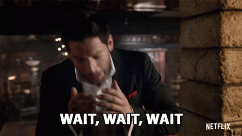 Man in Suit Saying Wait Wait Wait in Front of Netflix Logo