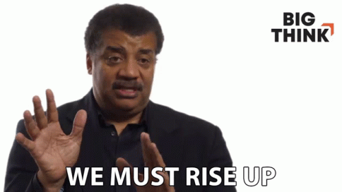 Man In Suit Saying We Must Rise Up Hands In Air GIF