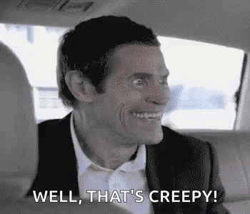 Man in Suit Saying Well That's Creepy
