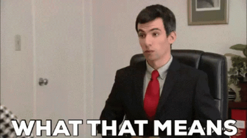 Man in Suit Saying What That Means