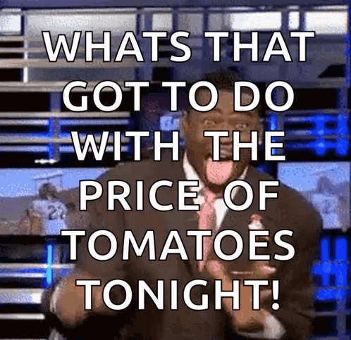 Man in Suit Saying Whats That Got to Do With the Price of Tomatoes Tonight