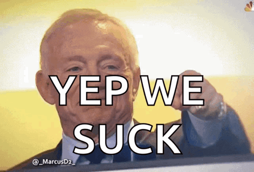 Man In Suit Saying Yep We Suck While Pointing GIF