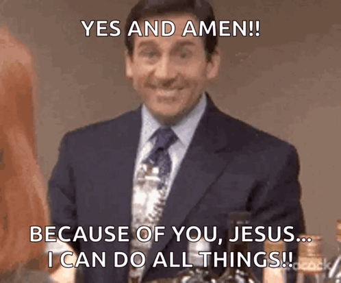 Man in Suit Saying Yes and Amen