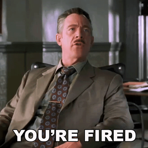 Man in Suit Saying You're Fired