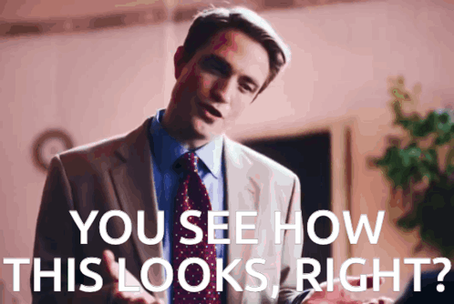 Man in Suit Saying You See How This Looks Right