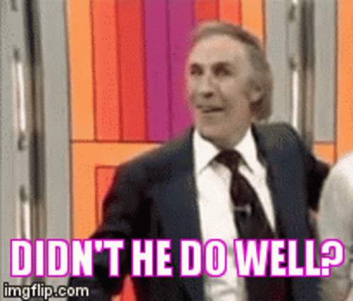 Man In Suit Says Didnt He Do Well GIF