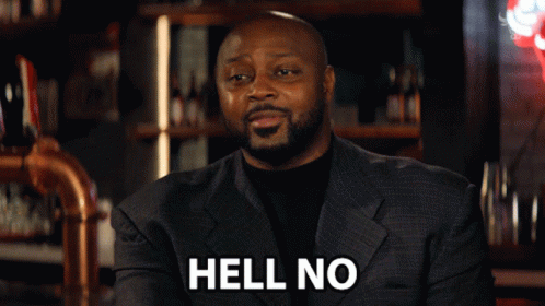 Man in Suit Says Hell No at Bar