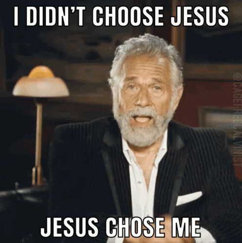 Man In Suit Says I Didn't Choose Jesus And Jesus Chose Me GIF