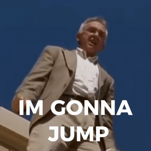 Man In Suit Says I'm Gonna Jump GIF