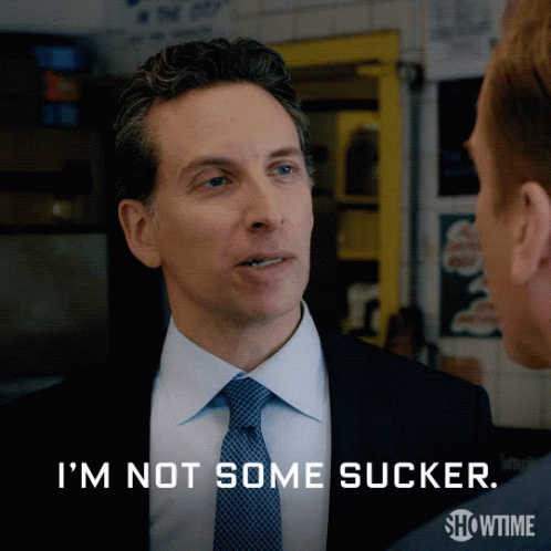 Man In Suit Says I'm Not Some Sucker GIF