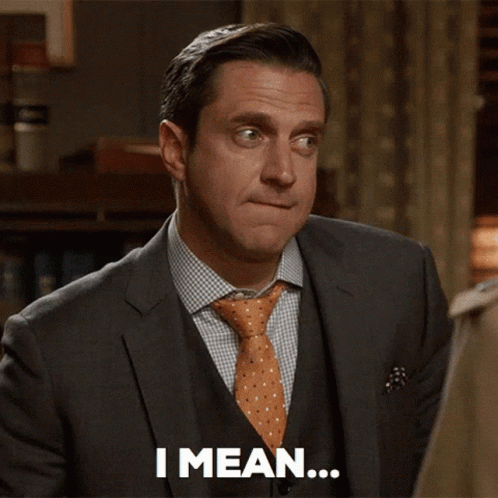 Man in Suit Says I Mean