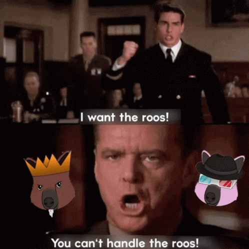 Man in Suit Says I Want the Roos