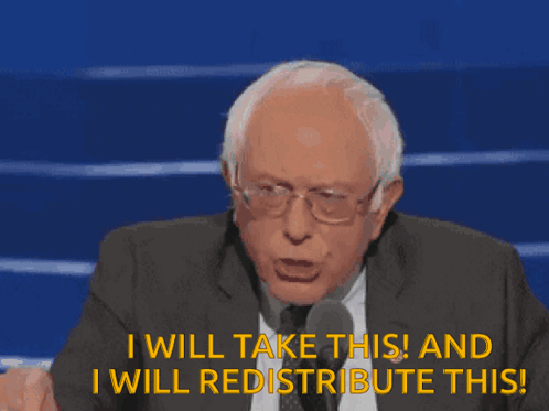 Man in Suit Says I Will Take This and Redistribute This
