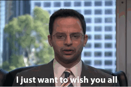Man in Suit Says I Wish You All